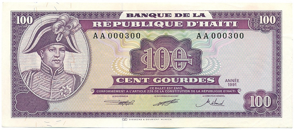 100 гурдов 1991 года Гаити — Фото №1