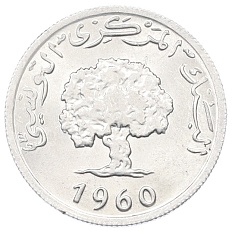 1 миллим 1960 года Тунис — Фото №1