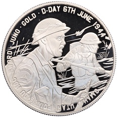 5 фунтов 2014 года Олдерни «70-я годовщина высадки союзников в Нормандии (D-Day)» — Фото №1