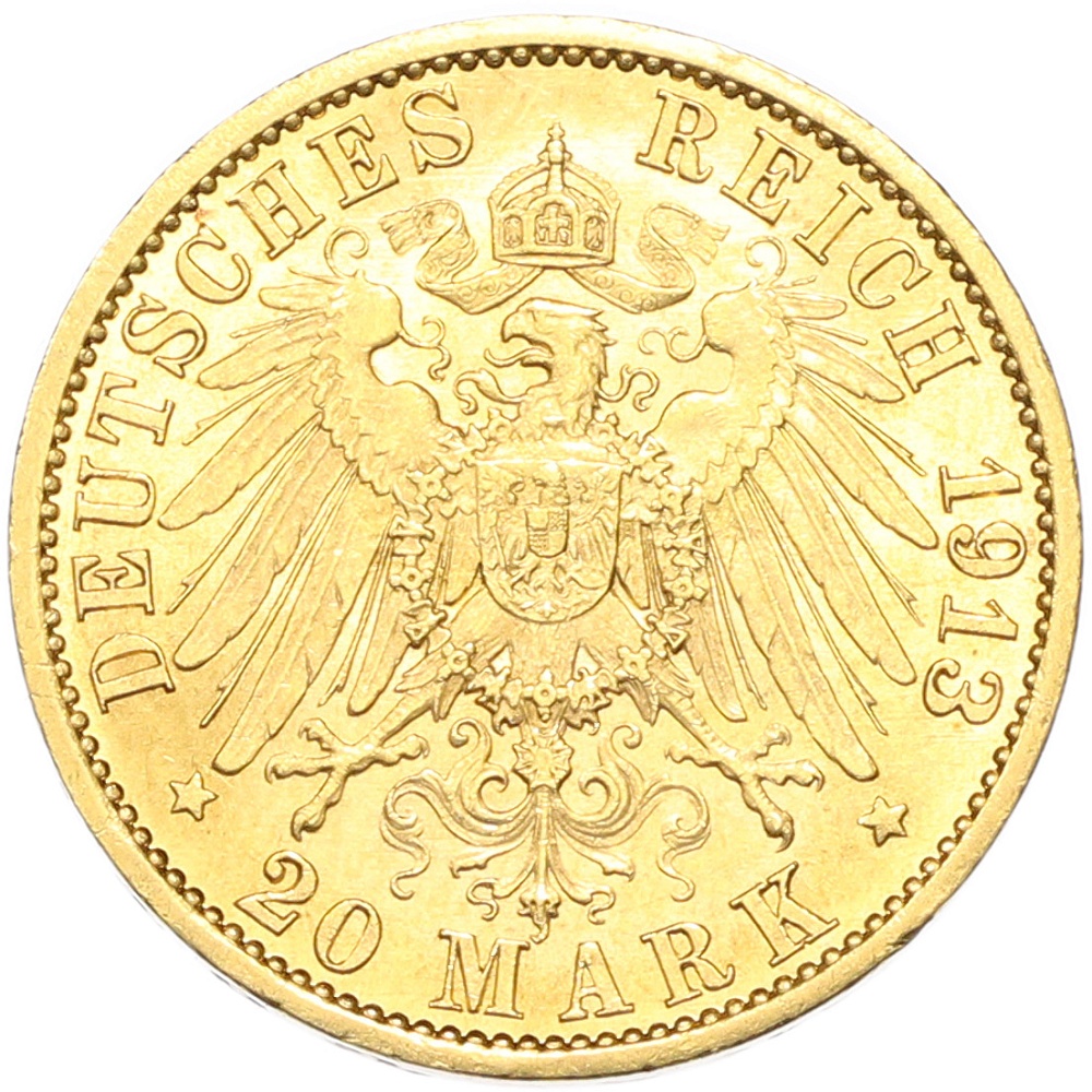 20 марок 1913 года A Германия (Пруссия) — Фото №2