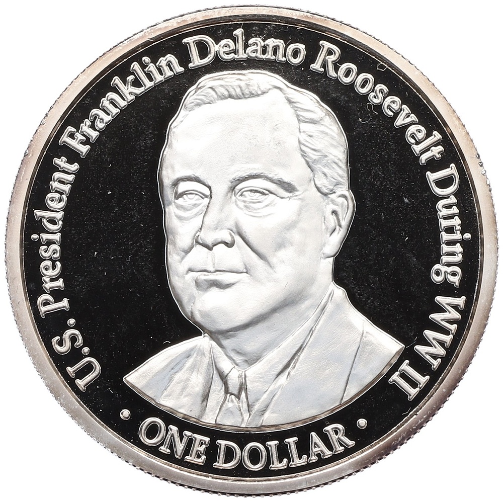 1 доллар 2004 года Острова Кука «Вторая Мировая война — Франклин Рузвельт» — Фото №1