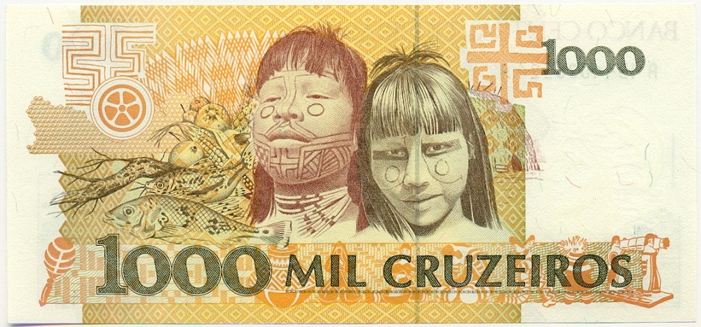 1000 крузейро 1990 года Бразилия — Фото №2