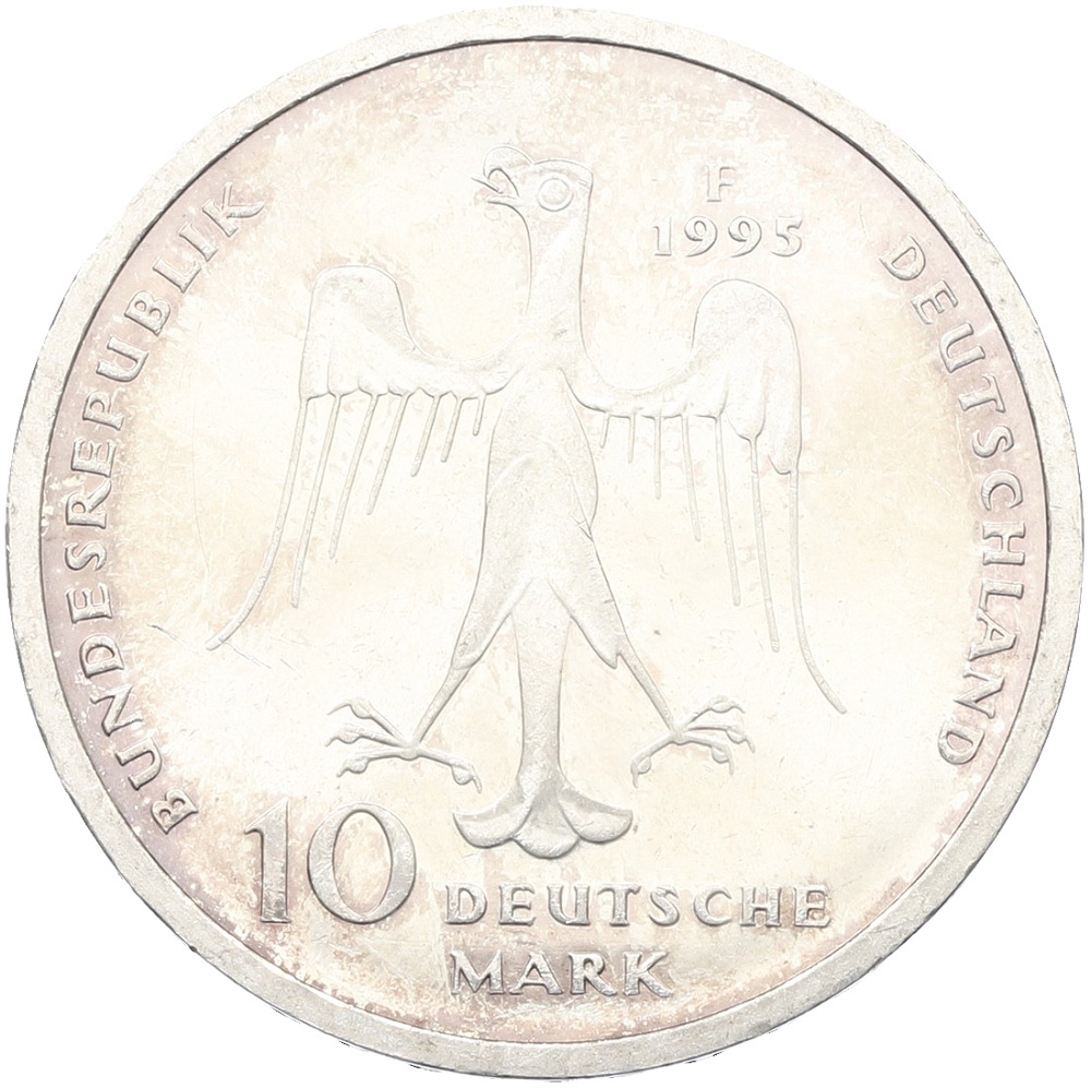 10 марок 1995 года F Германия «800 лет со дня смерти Генриха Льва» — Фото №2