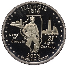 1/4 доллара (25 центов) 2003 года S США «Штаты и территории — Иллинойс» — Фото №1