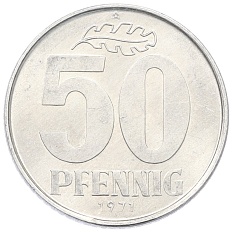50 пфеннигов 1971 года Восточная Германия (ГДР) — Фото №1