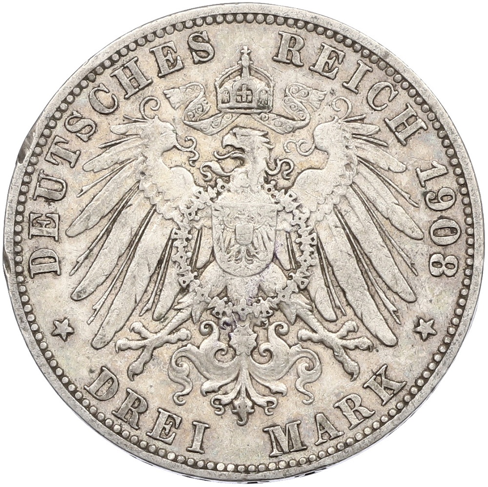 3 марки 1908 года Германия (Пруссия) — Фото №2