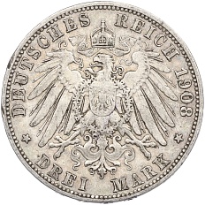 3 марки 1908 года Германия (Пруссия) — Фото №2
