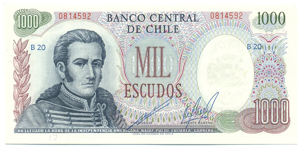 1000 эскудо 1967 года Чили — Фото №1