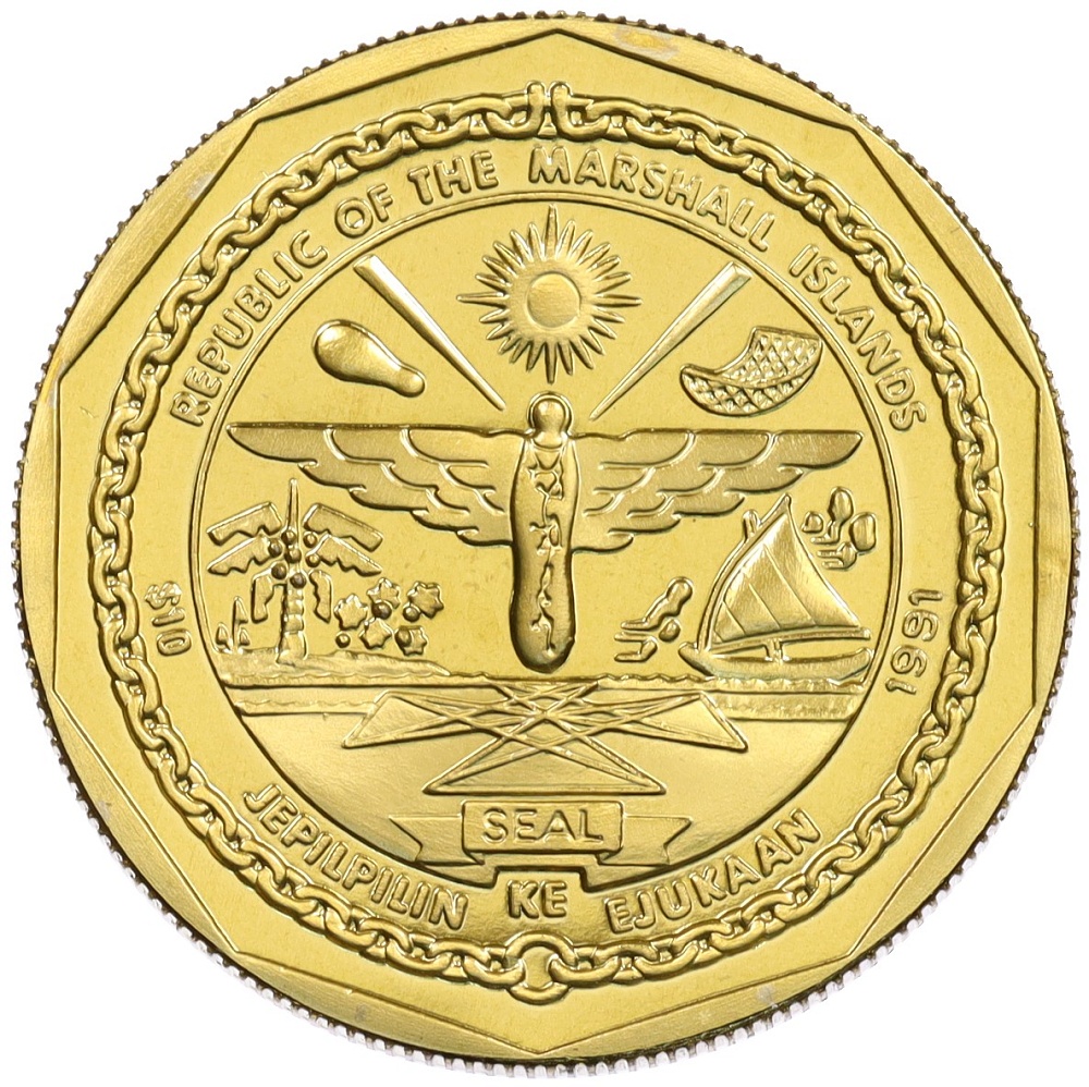 10 долларов 1991 года Маршалловы Острова «Самолеты Второй Мировой войны — De Havilland Mosquito» — Фото №2