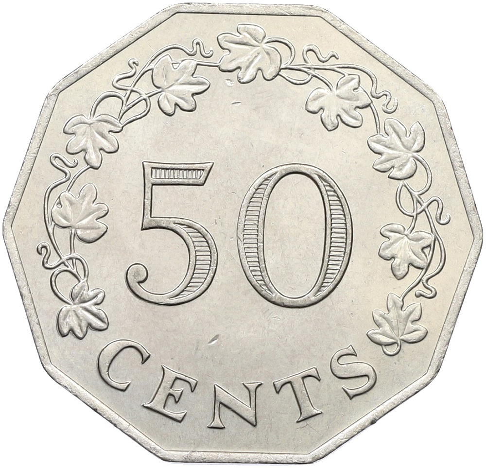 50 центов 1972 года Мальта — Фото №2