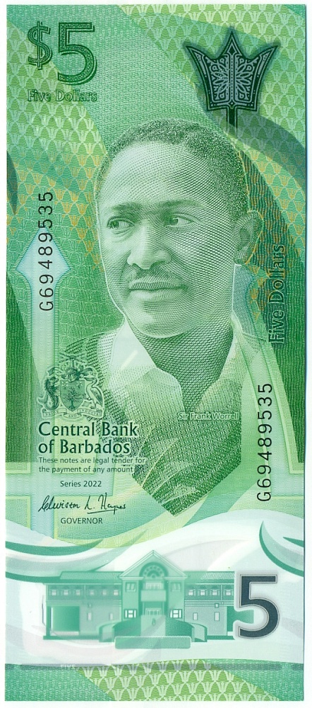 5 долларов 2022 года Барбадос — Фото №1