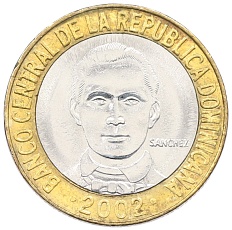5 песо 2002 года Доминиканская республика — Фото №1