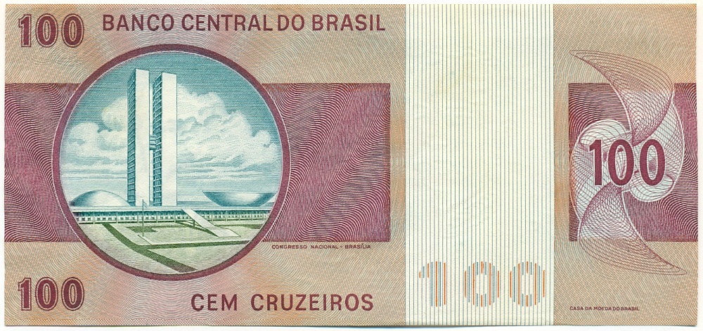 100 крузейро 1974 года Бразилия — Фото №2
