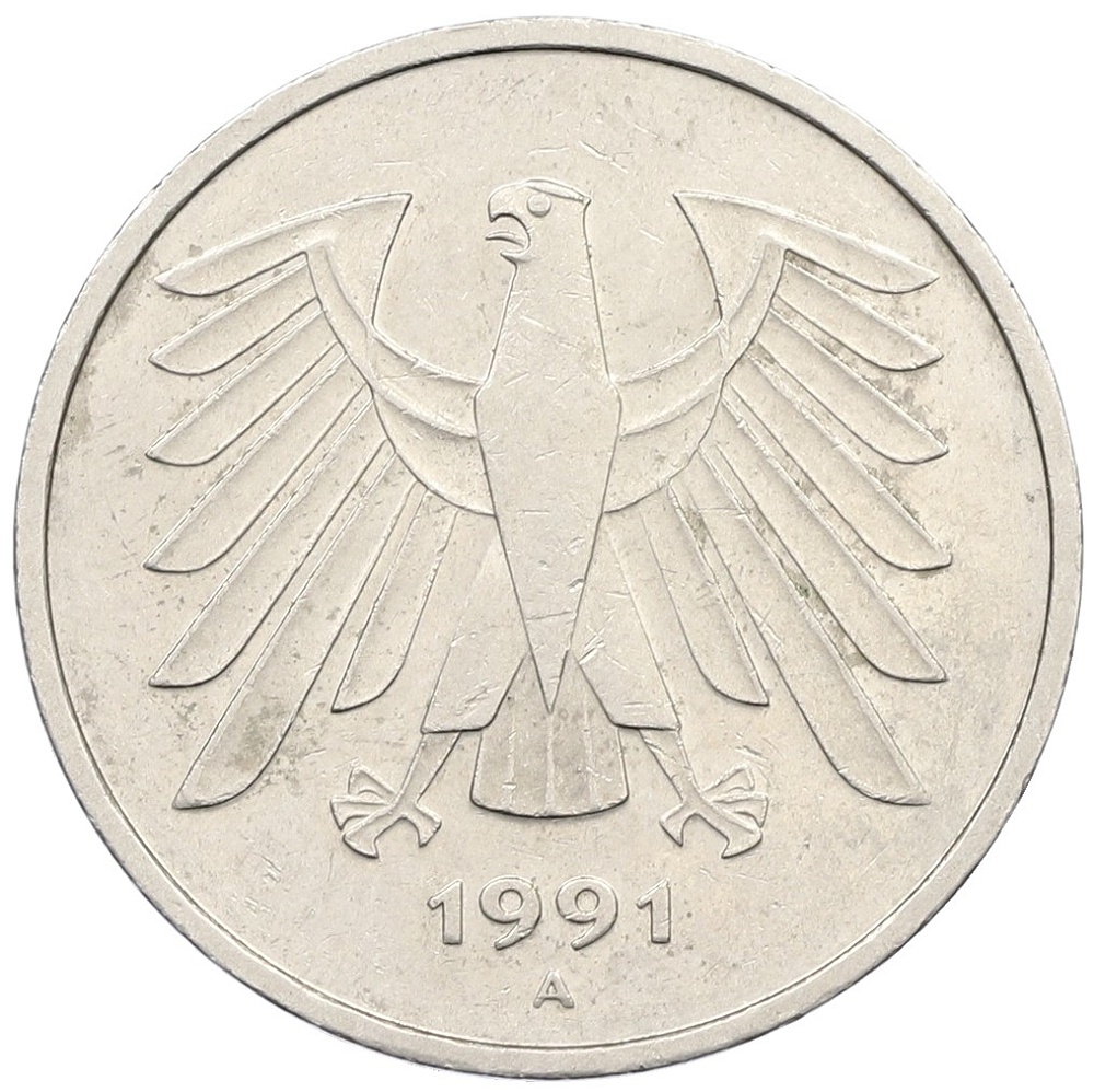 5 марок 1991 года А Германия — Фото №1