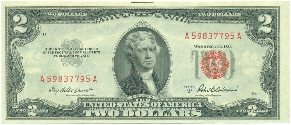 2 доллара 1953 года США — Фото №1