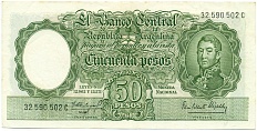 50 песо 1955 года Аргентина — Фото №1