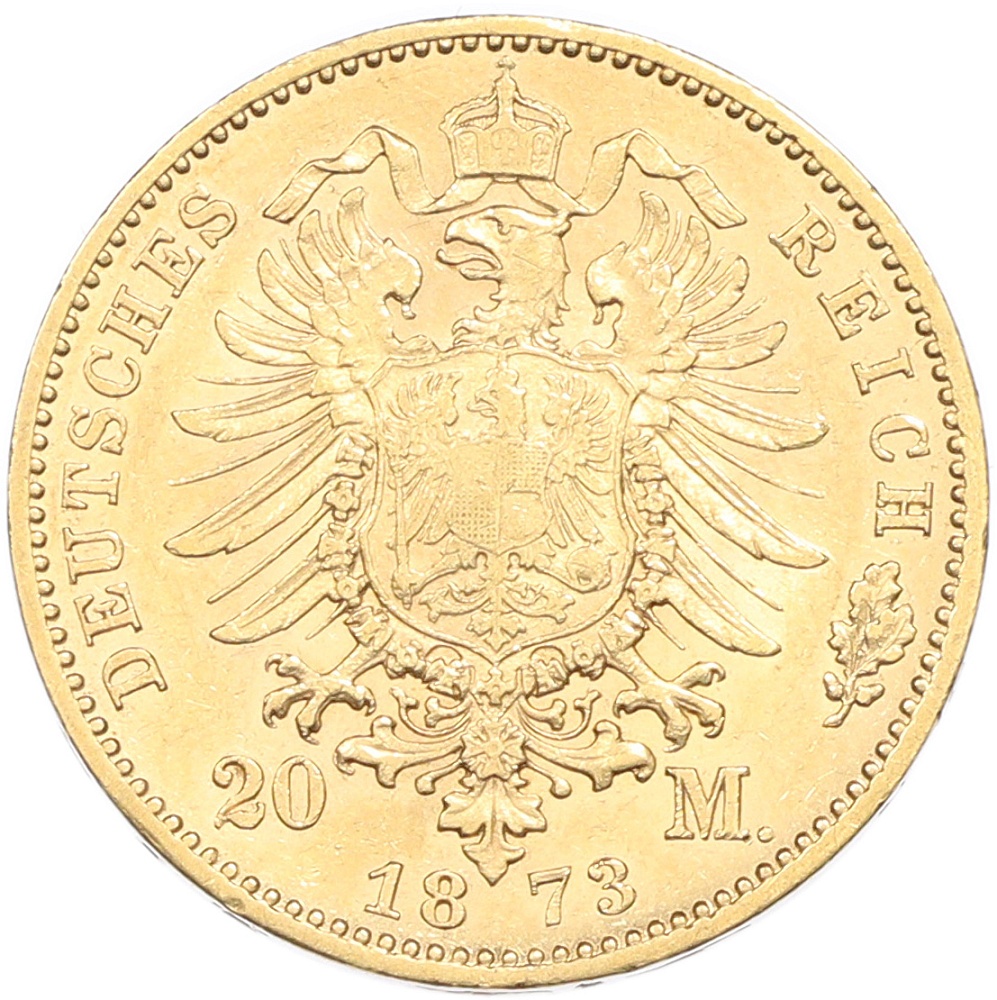 20 марок 1873 года Германия (Вюртемберг) — Фото №2