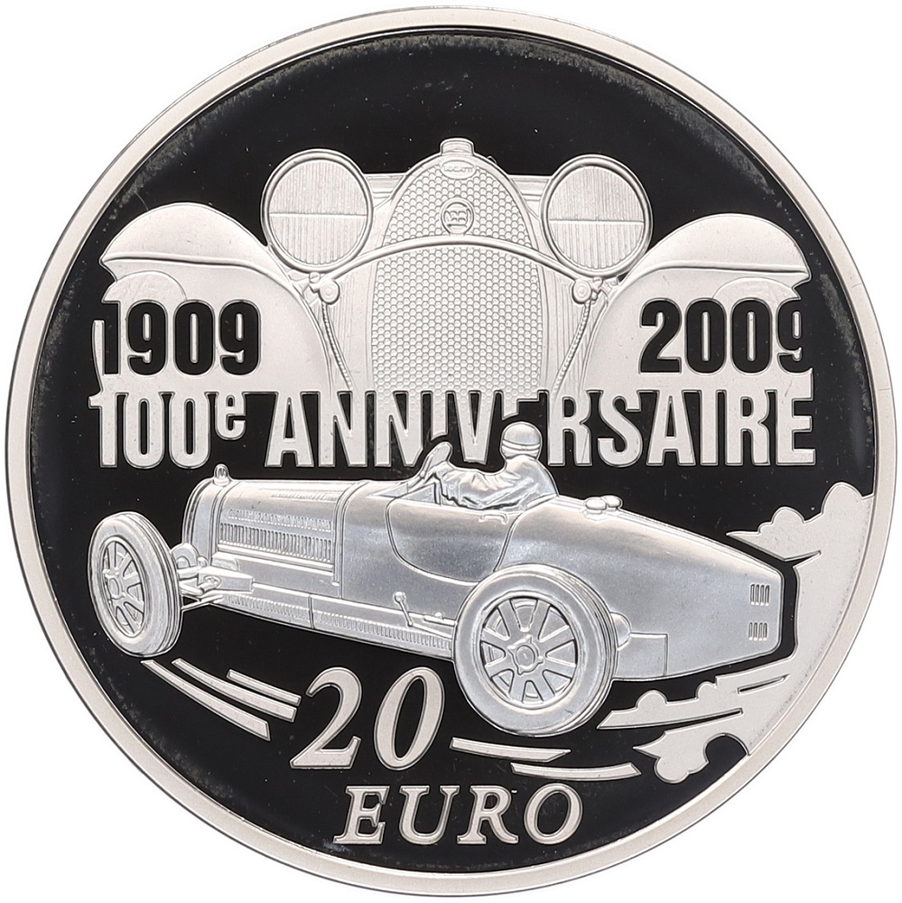 20 евро 2009 года Франция «100 лет созданию бренда Бугатти — Этторе Бугатти» — Фото №2