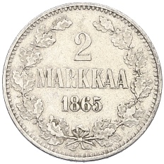 2 марки 1865 года Русская Финляндия — Фото №1
