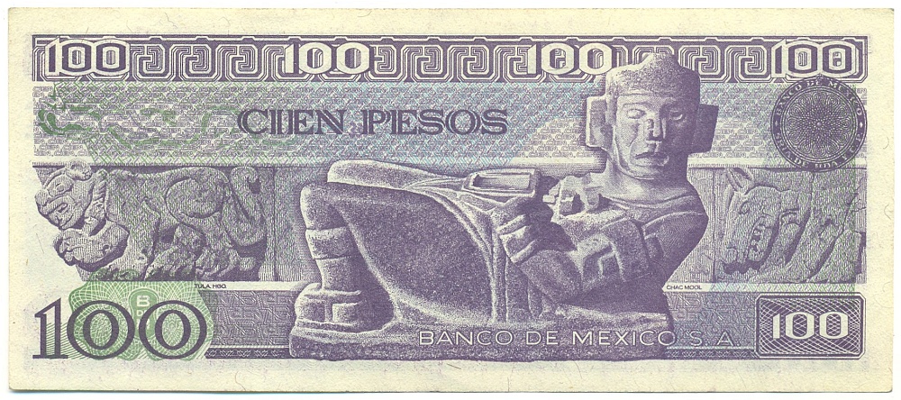 100 песо 1982 года Мексика — Фото №2