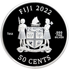 50 центов 2022 года Фиджи «Кошки» (Цветное покрытие) — Фото №2