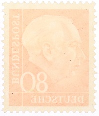Почтовая марка 80 пфеннигов 1954 года Западная Германия (ФРГ) — Фото №2