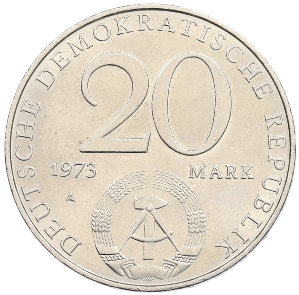 20 марок 1973 года Восточная Германия (ГДР) «Отто Гротеволь» — Фото №2