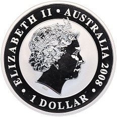 1 доллар 2008 года Австралия «Австралийская Коала» (Позолота) — Фото №2