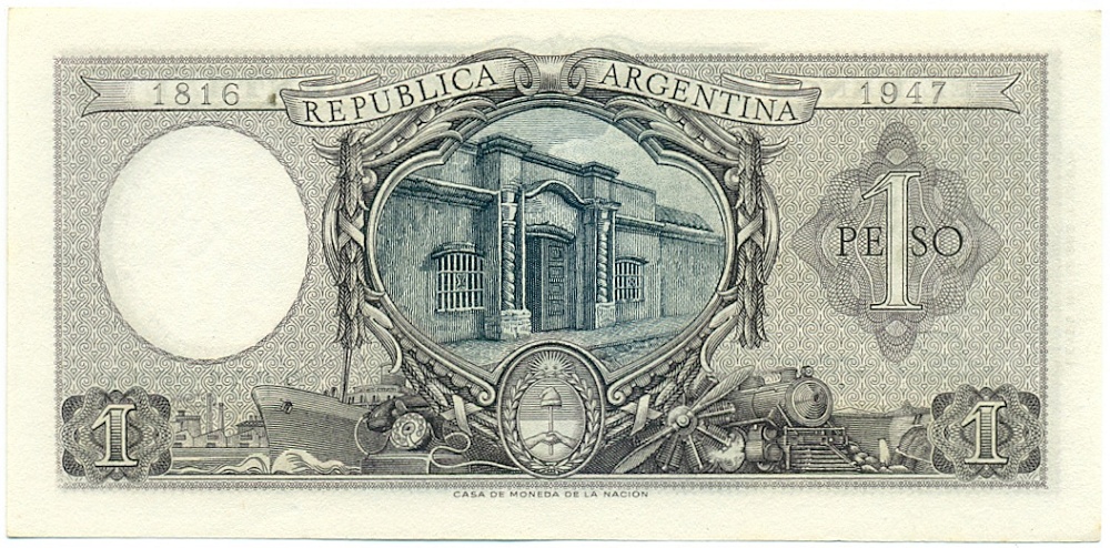 1 песо 1952 года Аргентина — Фото №2