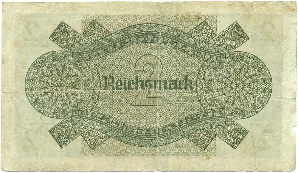 2 рейхсмарки 1940-1945 года Германия — Фото №2