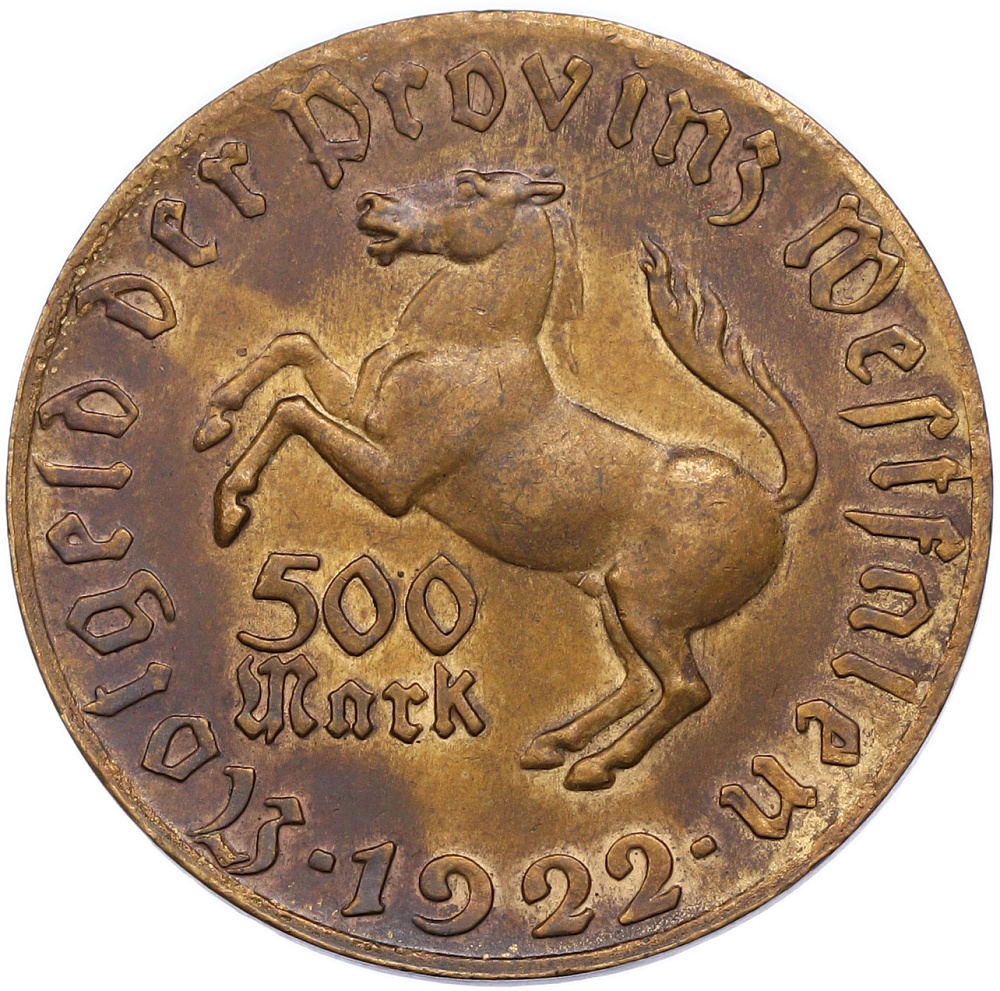 500 марок 1922 года Германия — Вестфалия (Нотгельд) — Фото №1