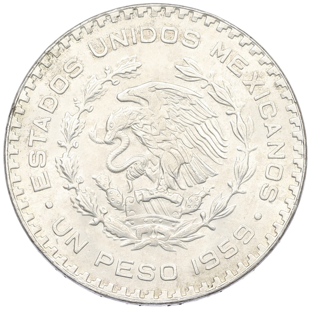 1 песо 1959 года Мексика — Фото №1
