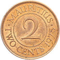 2 цента 1975 года Британский Маврикий — Фото №1
