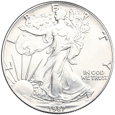 1 доллар 1987 года США «Шагающая Свобода» — Фото №1