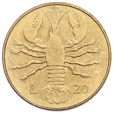 20 лир 1974 года Сан-Марино — Фото №1