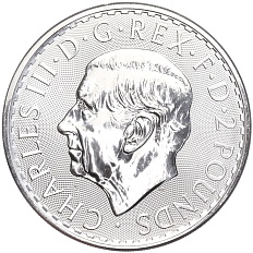2 фунта 2023 года Великобритания «Британия» (Портрет Карла III без короны) — Фото №2