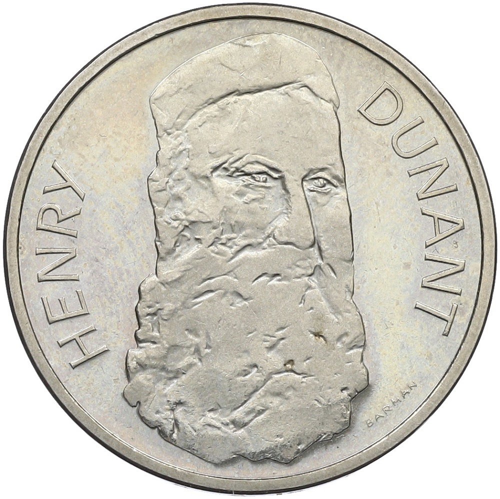 5 франков 1978 года Швейцария «150 лет со дня рождения Анри Дюнана» — Фото №1