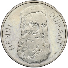 5 франков 1978 года Швейцария «150 лет со дня рождения Анри Дюнана» — Фото №1