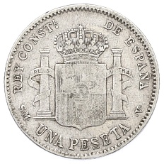 1 песета 1900 года Испания — Фото №2