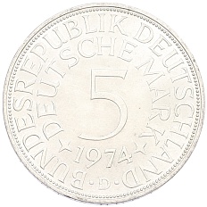 5 марок 1974 года D Западная Германия (ФРГ) — Фото №1