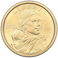 1 доллар 2001 года Р США «Сакагавея» — Фото №1