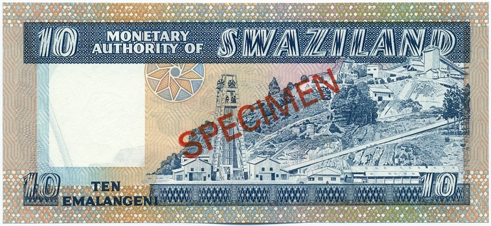 10 эмалангени 1974 года Свазиленд (ОБРАЗЕЦ) — Фото №2