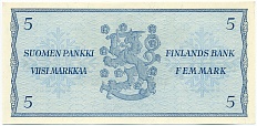 5 марок 1963 года Финляндия — Фото №2