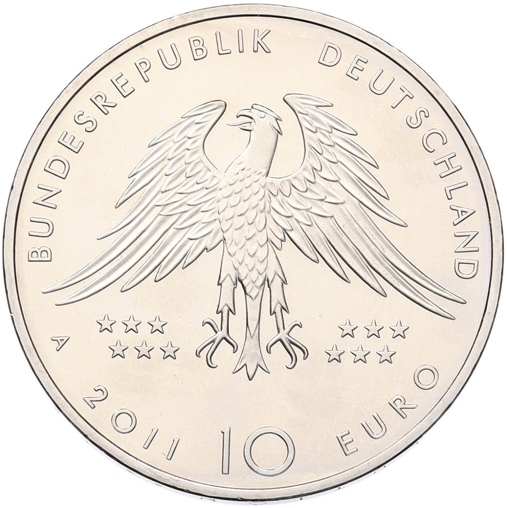 10 евро 2011 года D Германия «150 лет открытию Археоптерикса» — Фото №2