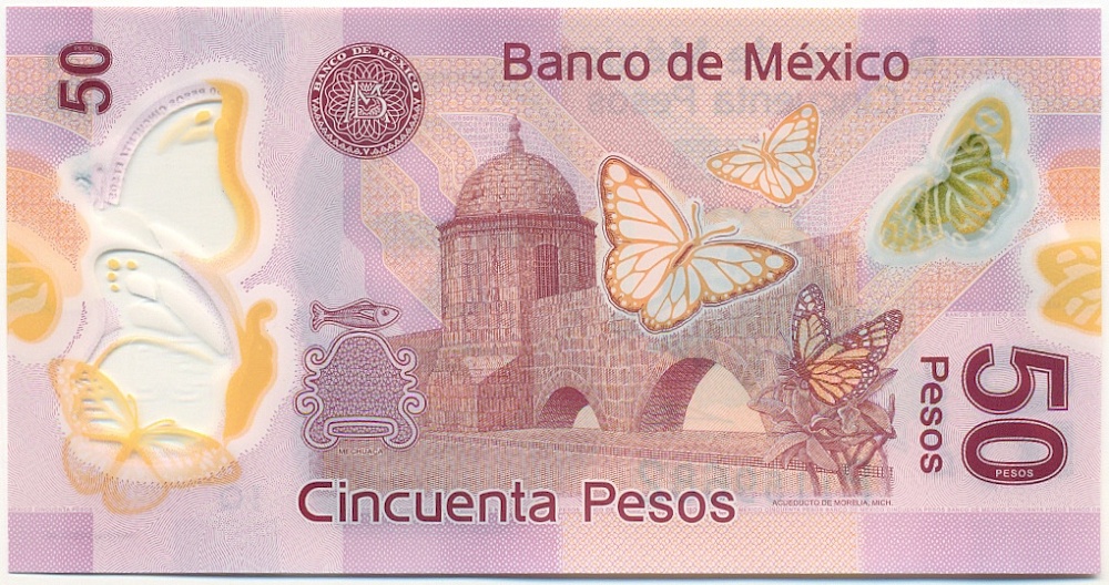 50 песо 2015 года Мексика — Фото №2