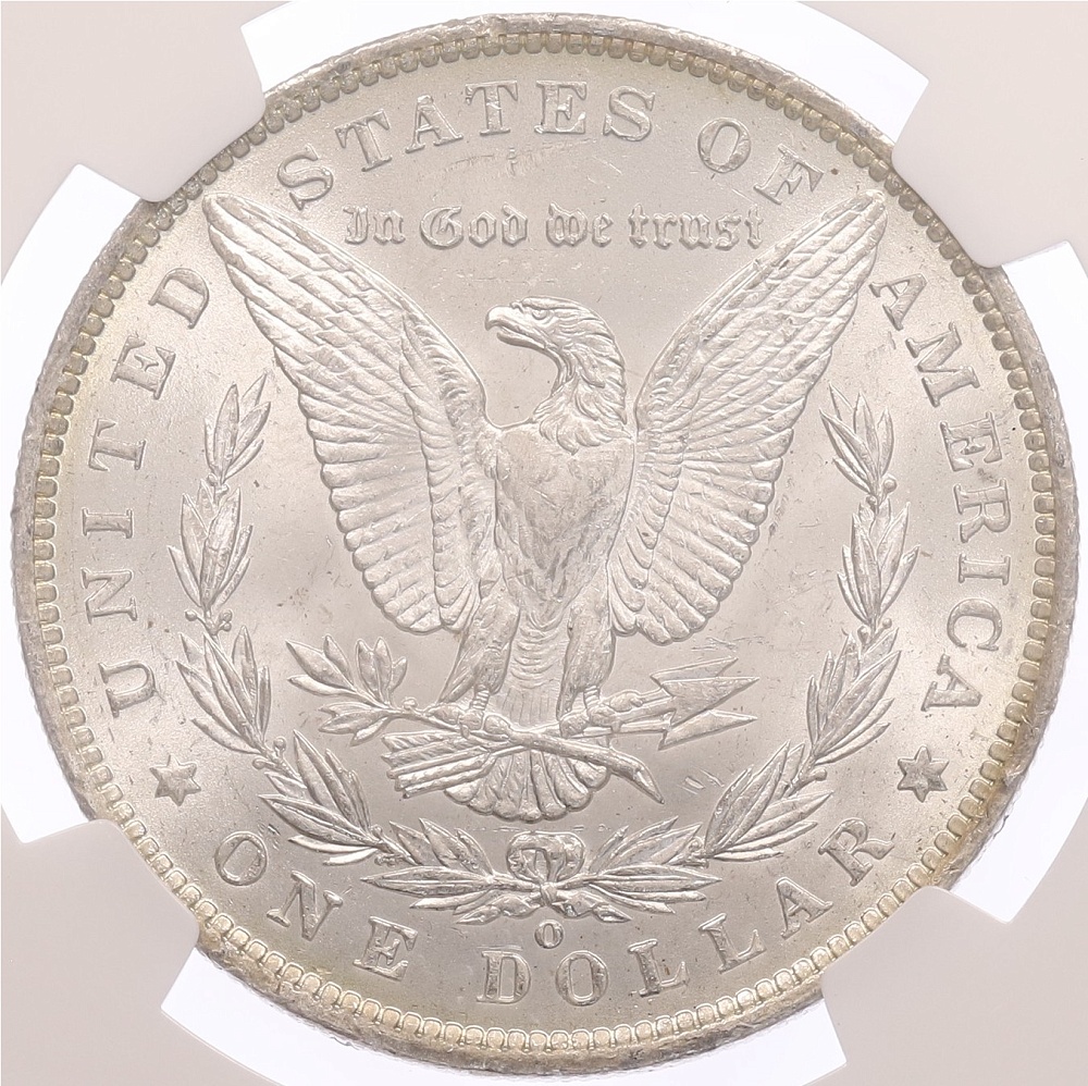 1 доллар 1885 года О США «Доллар Моргана» в слабе NGC (MS63) — Фото №2