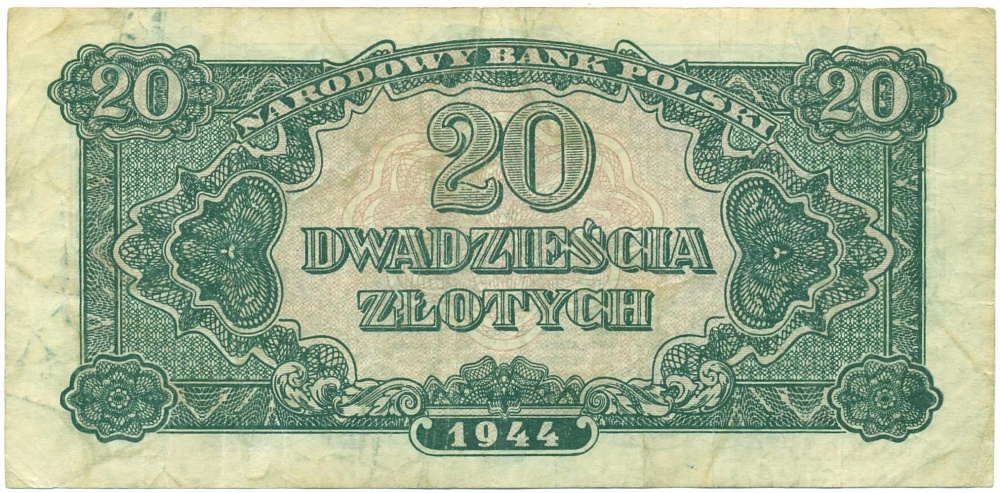 20 злотых 1944 года Польша — Фото №2