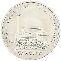 5 марок 1988 года Восточная Германия (ГДР) «150 лет первой железной дороге Германии» — Фото №1