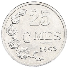 25 сантимов 1963 года Люксембург — Фото №1