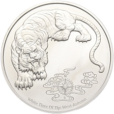 2 доллара 2023 года Самоа «Четыре стража — Белый тигр» — Фото №1